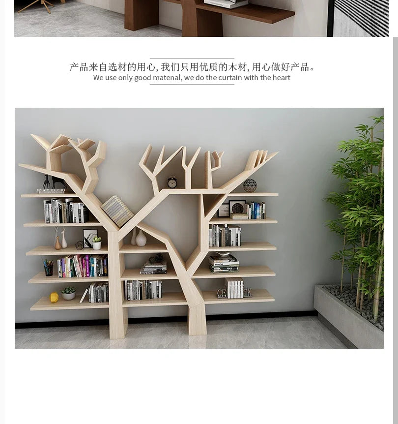 Book shelf Shelves Wood Tree Bookshelf Storage Living Room Bookends Library Buffet Cabinet Estanteria Madera Room Furniture