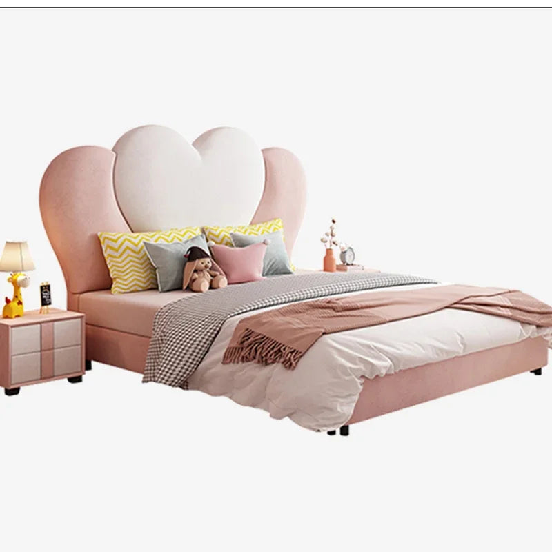 Princess Leather Bed Headboards Bedroom Modern Double Beauty Bed Sun Sleeping Children Storage Cama Solteiro Unique Furniture