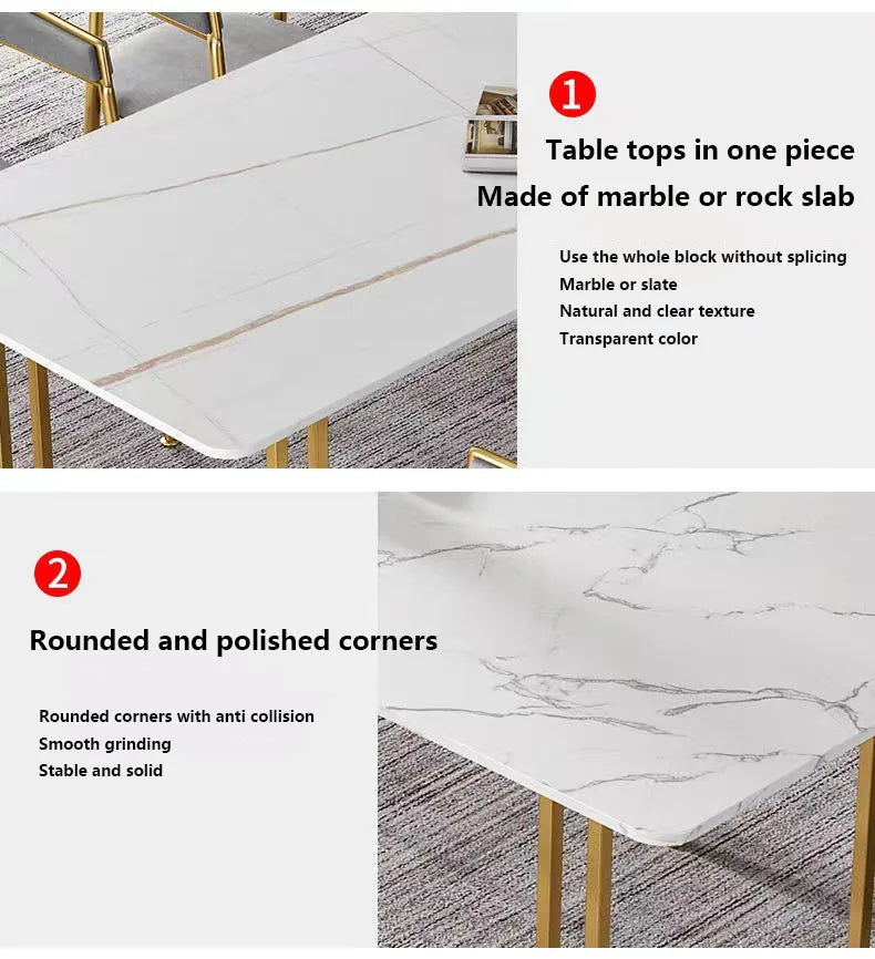 Kitchen Nordic Dining Table Gold Legs Organizer Apartment Library Coffee Tables Office Restaurant Mesas De Jantar Home Furniture