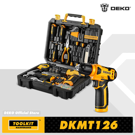 DEKO 126Pcs Power Tool Combo Kits with 8V Cordless Drill