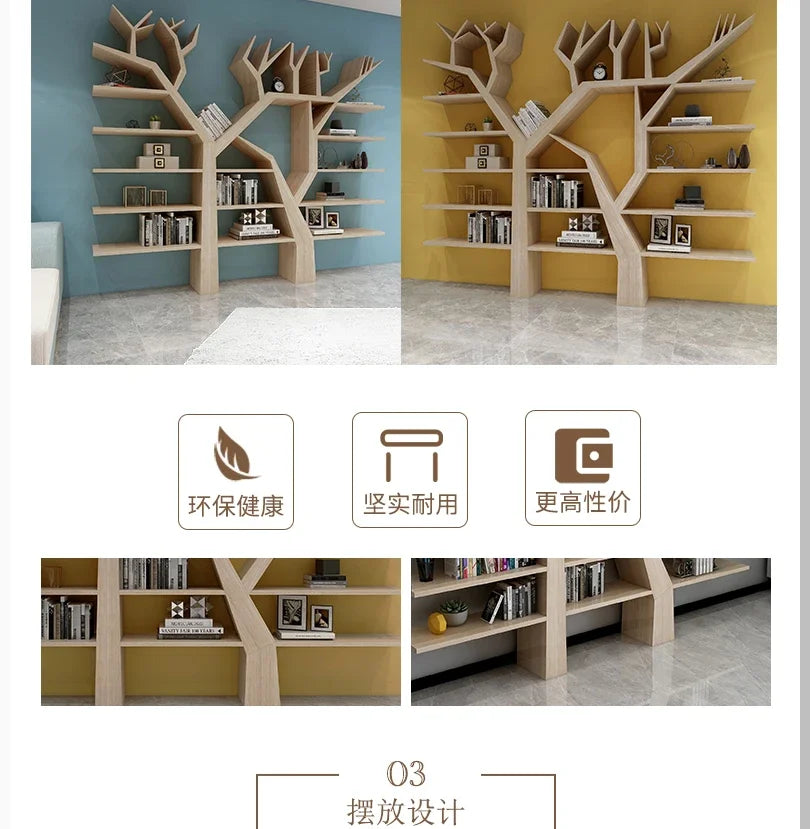 Book shelf Shelves Wood Tree Bookshelf Storage Living Room Bookends Library Buffet Cabinet Estanteria Madera Room Furniture