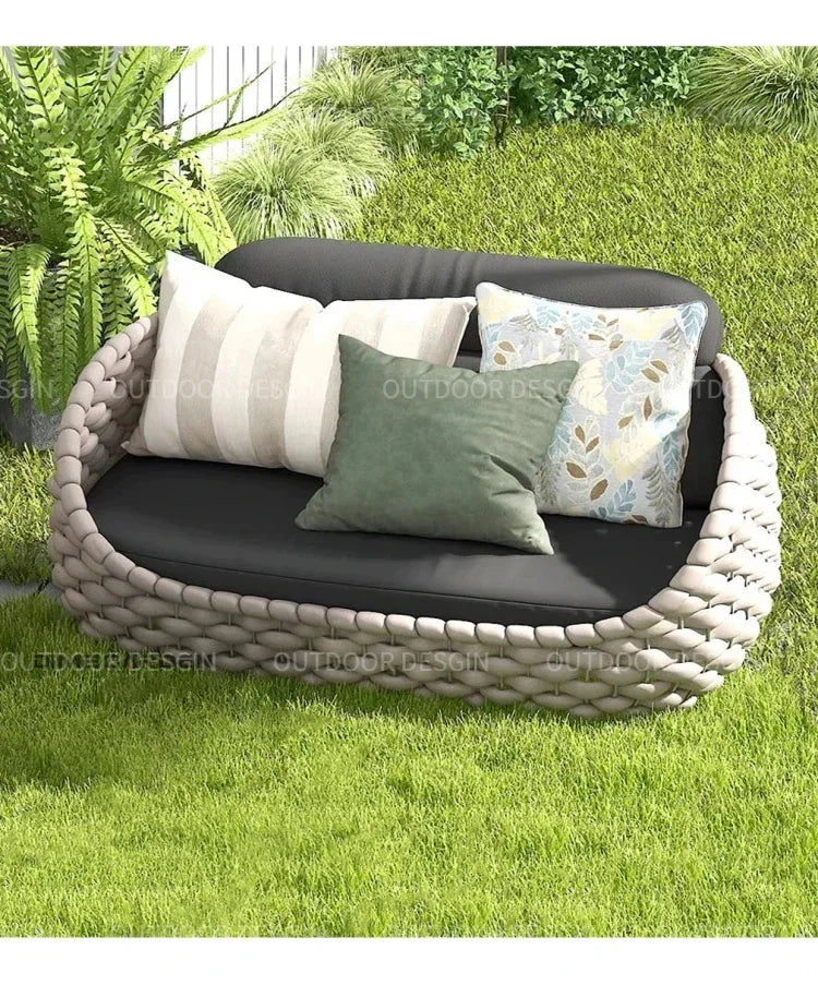 Outdoor Sofa Garden Combination Villa Balcony Garden Coffee Table Terrace Rattan Sun Room Rattan Woven Custom Furniture