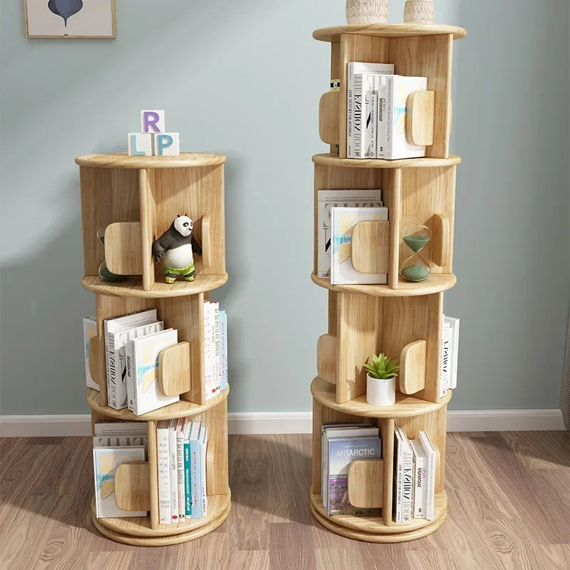 Rotary Bookshelf Floor Household Dollhouse Vertical Spinning Small Rotating Nordic Bookcase Separator Buchregal Salon Furniture