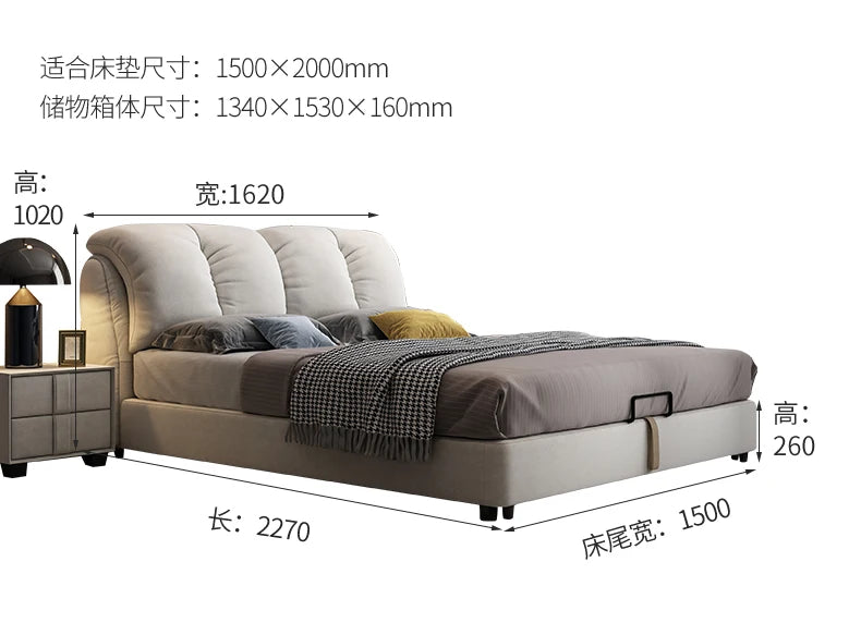 Bedroom Furniture Modern Accessories Double Queen Size Bed With Storage Sleeping Camas De Casal De Luxo Home Decoration