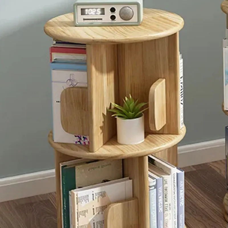 Rotary Bookshelf Floor Household Dollhouse Vertical Spinning Small Rotating Nordic Bookcase Separator Buchregal Salon Furniture