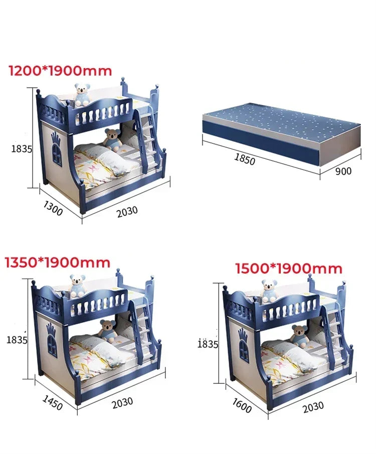 Bunk Bed For Kids Bedroom Furniture Set Double Bed Solid Wood Bed With Slide Space bed