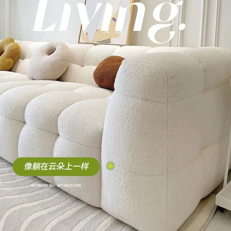 Plush Double Living Room Sofas Nordic Family Relaxing Corner Sofa Economic Cheap Salas Y Sofas Muebles Furniture Decoration