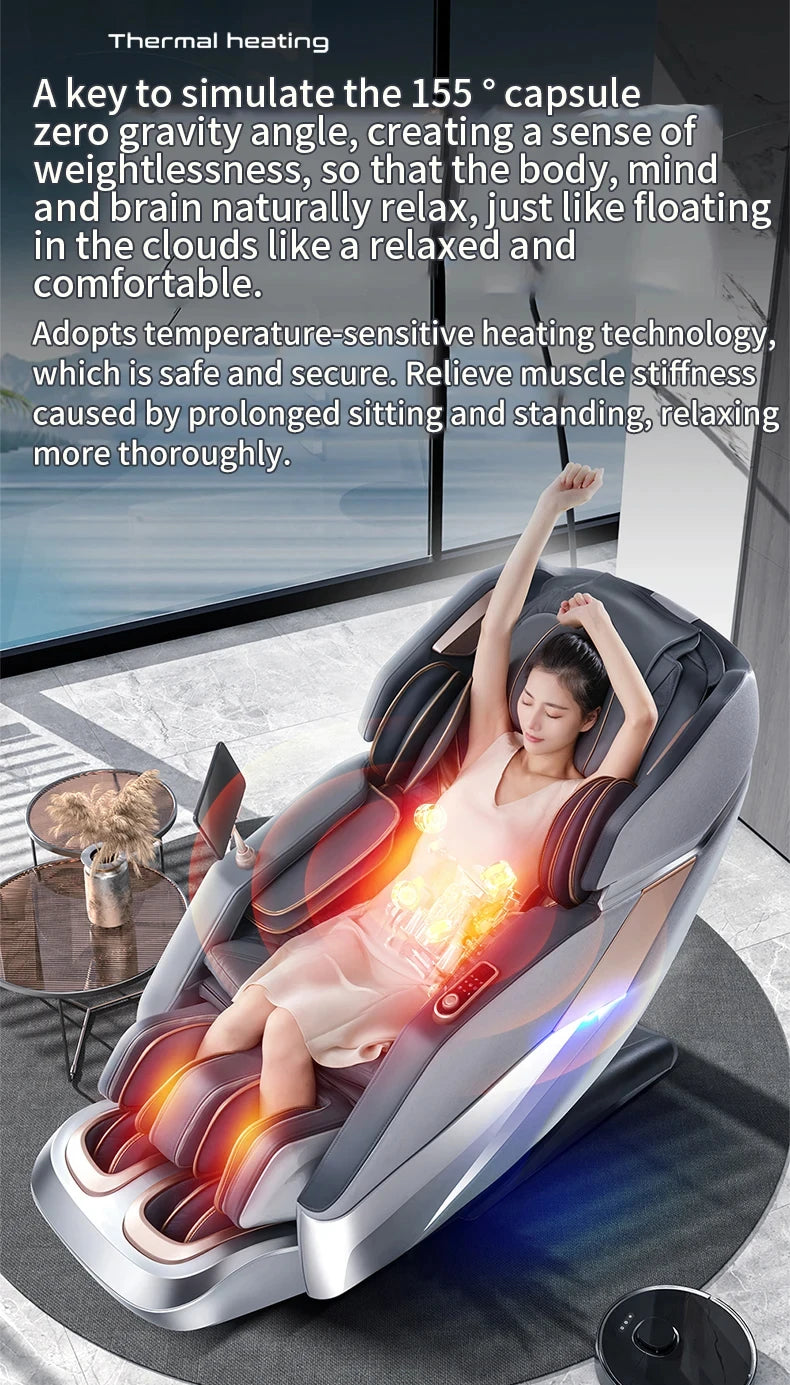 4D SL-Track Zero Gravity full body AirBag Massager Chair Home 3D Office Chair Luxury Electric Massage Sofa