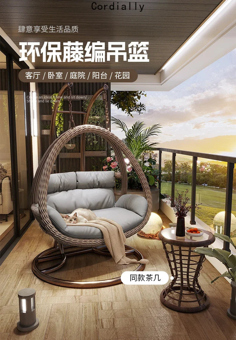 Balcony Basket Swing Chair Rattan Hanging Indoor Hammock Swing Chair Rocking Egg Muebles Jardin Exterior Y Terraza Furniture