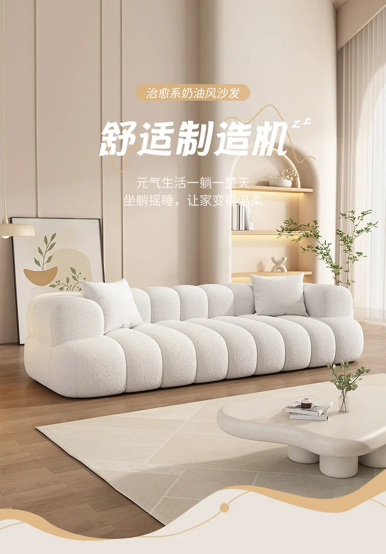 Cream Cloud Design Sofa Lazy Living Room Modern Wedding Relax Single Couch Accent Divani Da Soggiorno Nordic Furnitures