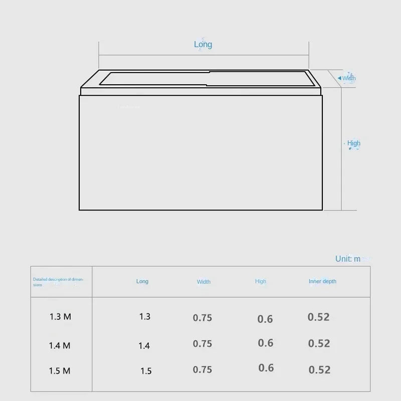 Acrylic Hydromassage Bathtub for Small Apartment Nordic