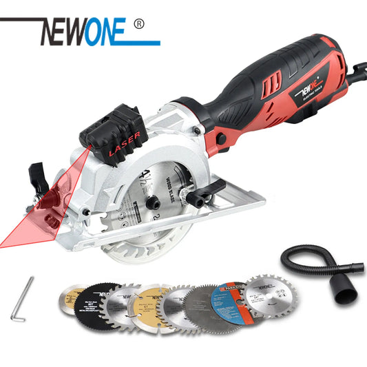 NEWONE Electric Mini Circular Saw With Laser For Cut Wood,PVC tube,15pcs Discs, Multifunctional Electric Saw DIY Power Tool