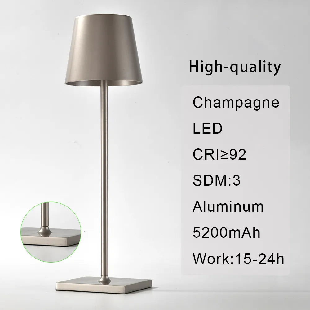 Lampada da Scrivania a Led Luce Notturna Comodino Camera da Letto Ristorante Luce Calda Luce  Wireless