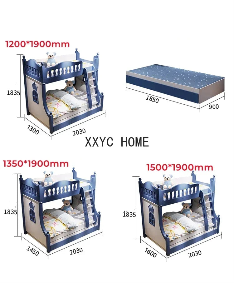 Bunk Bed For Kids Bedroom Furniture Set Double Bed Solid Wood Bed With Slide Space bed