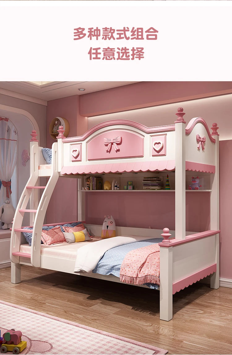 Princess bed Children Beds Split Slide Up And Down Height Bunk Economic Children Beds Cama Infantil Bedroom Furniture QF50TC