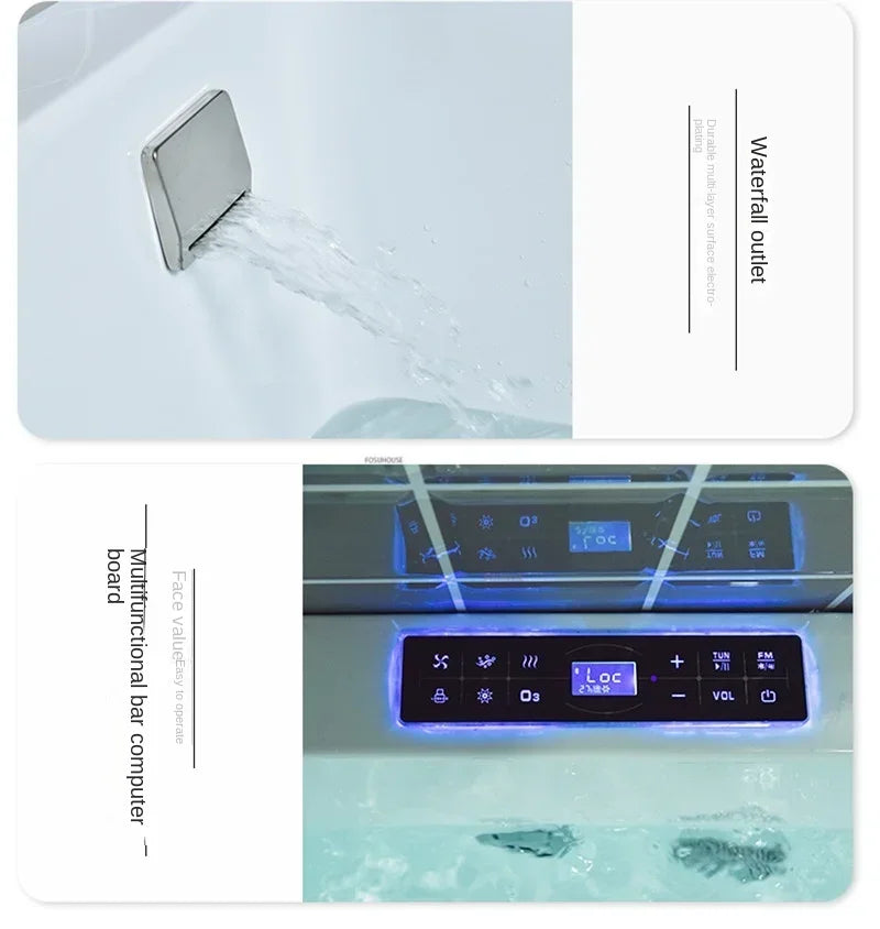 Modern Acrylic Freestanding Bathtub Small Apartment Bathroom Massage Bathtub Onstant Temperature Surfing Jacuzzi Bath Tub