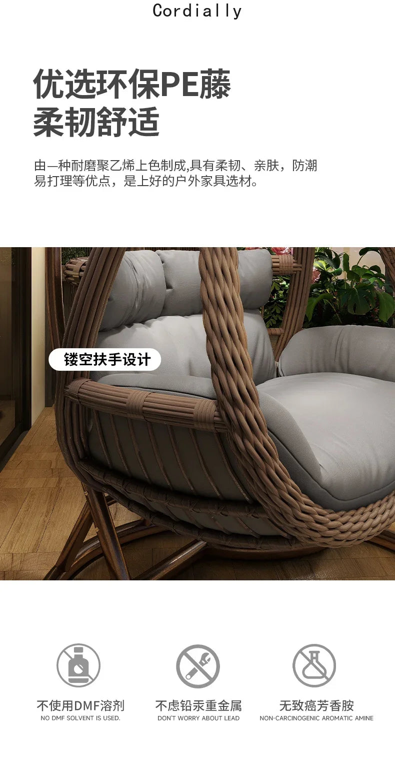 Balcony Basket Swing Chair Rattan Hanging Indoor Hammock Swing Chair Rocking Egg Muebles Jardin Exterior Y Terraza Furniture