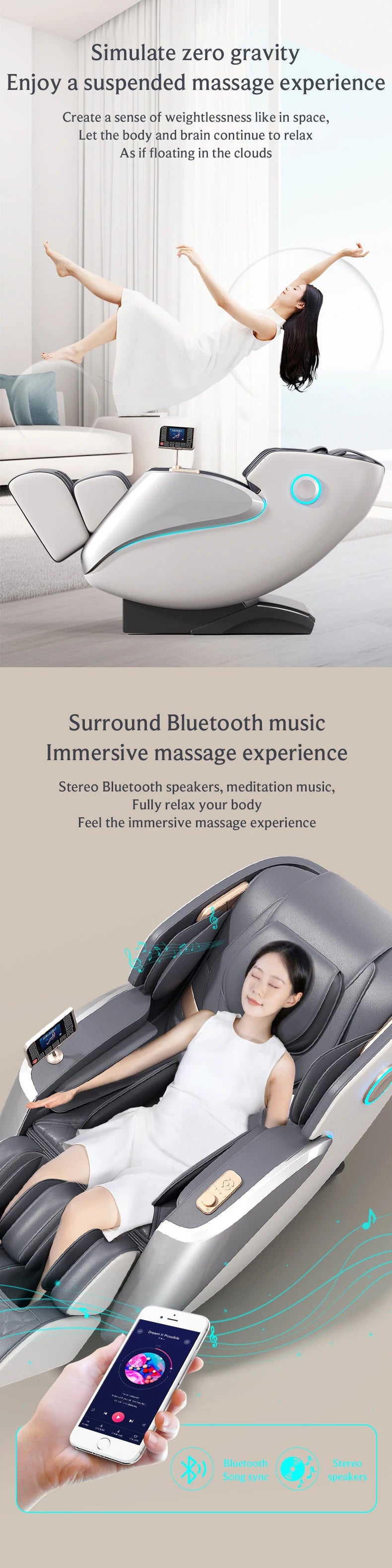 2024 True 4D Professional Luxury Massage Chair Thai Stretch Heating SL Track Heat Full Body young fashion