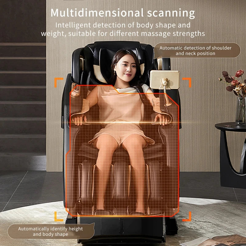 4D SL-Track Zero Gravity full body AirBag Massager Chairs Home 3D Office Chair Luxury Electric Massage Sofa