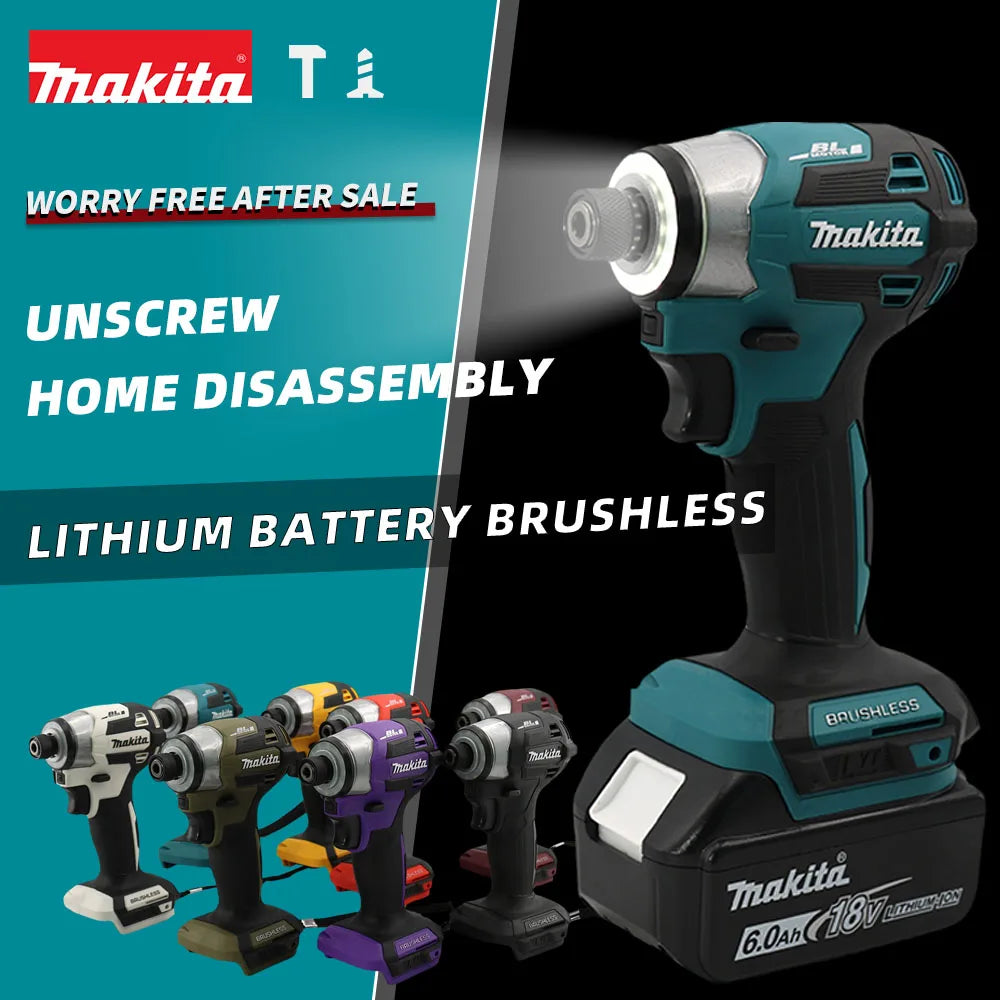 New Makita DTD173 Brushless Cordless 18V Lithium Battery Impact Screwdriver Speed 3600RPM Home Electric Drill Power Tools