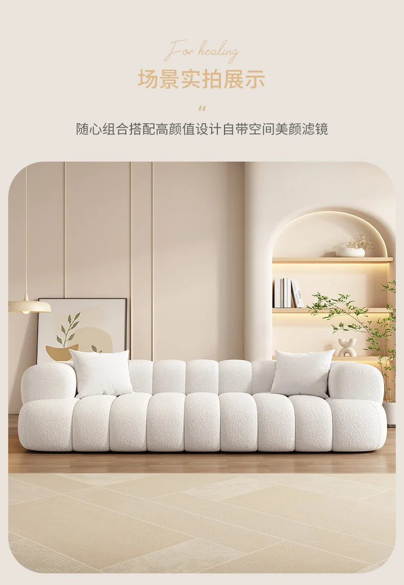 Cream Cloud Design Sofa Lazy Living Room Modern Wedding Relax Single Couch Accent Divani Da Soggiorno Nordic Furnitures