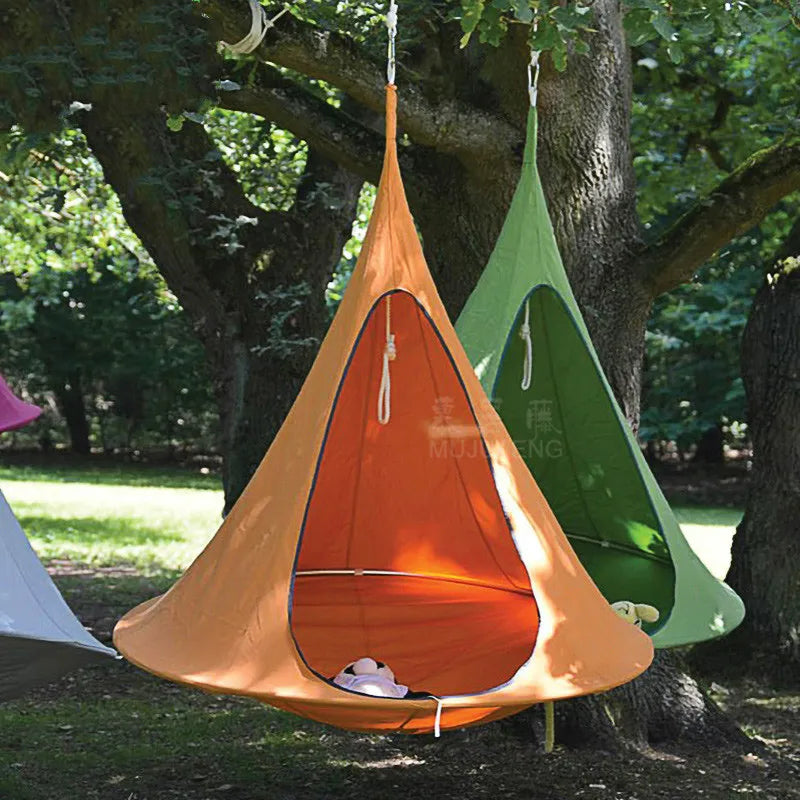 100cm UFO Shape Teepee Tree Hanging Swing Chair for Kids & Adults Indoor Outdoor Hammock Tent Patio Furniture Camping