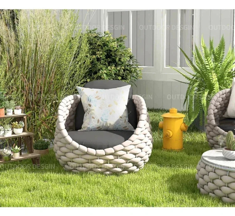 Outdoor Sofa Garden Combination Villa Balcony Garden Coffee Table Terrace Rattan Sun Room Rattan Woven Custom Furniture