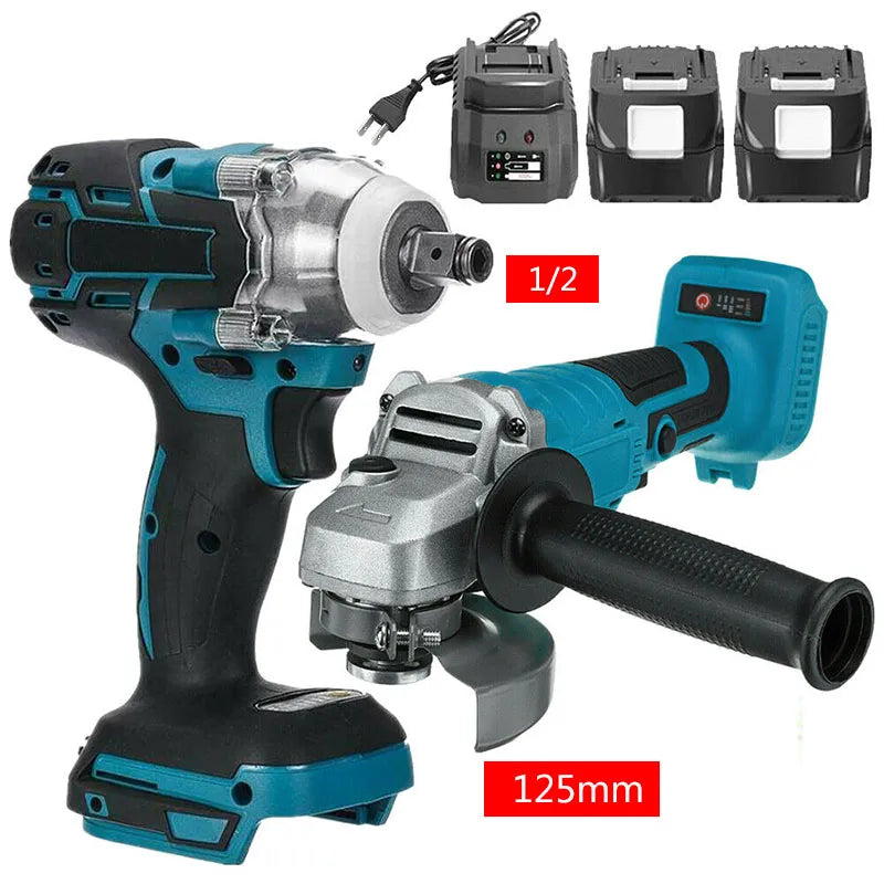 Magnitt 125mm Brushless Electric Angle Grinder Kit + Impact Wrench