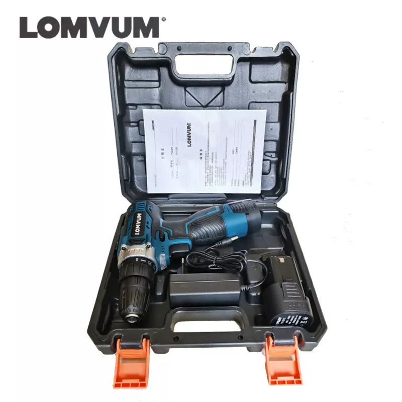 LOMVUM 16.8V Two Speed charging Battery Screwdriver Torque Electric Drill cordless drill Electric Screwdriver gun power tool