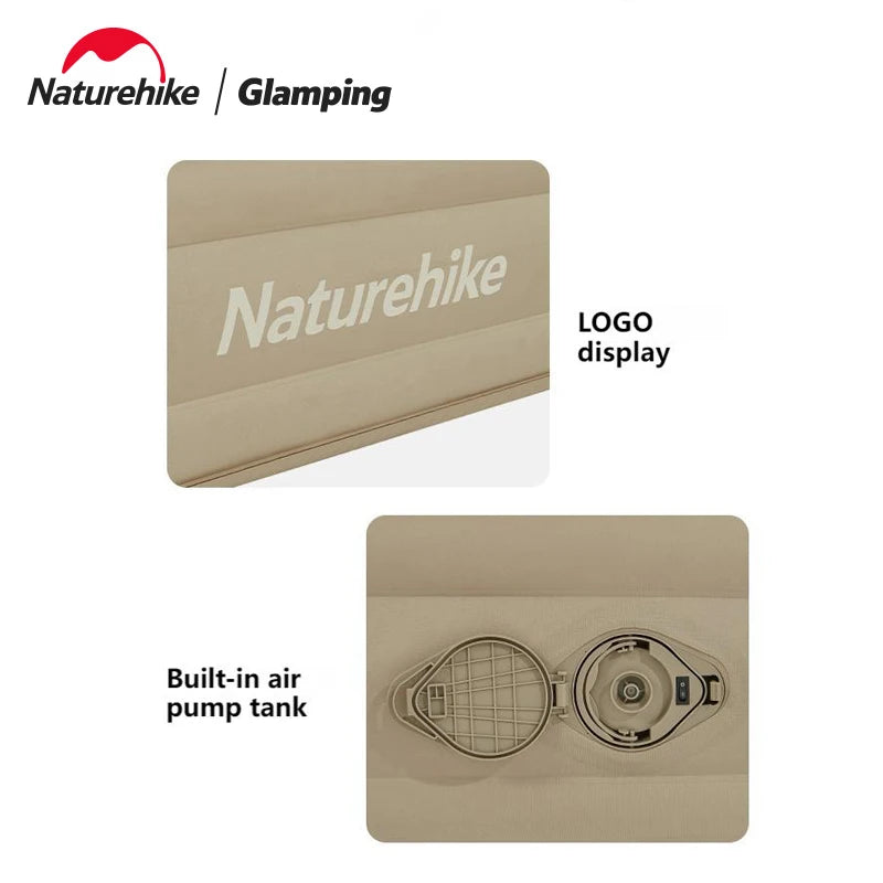 Naturehike Inflatable Sleeping Mattress Air Mat Camping Single Double Triple Bed With Built in Pump Folding Tourism Pad Portable