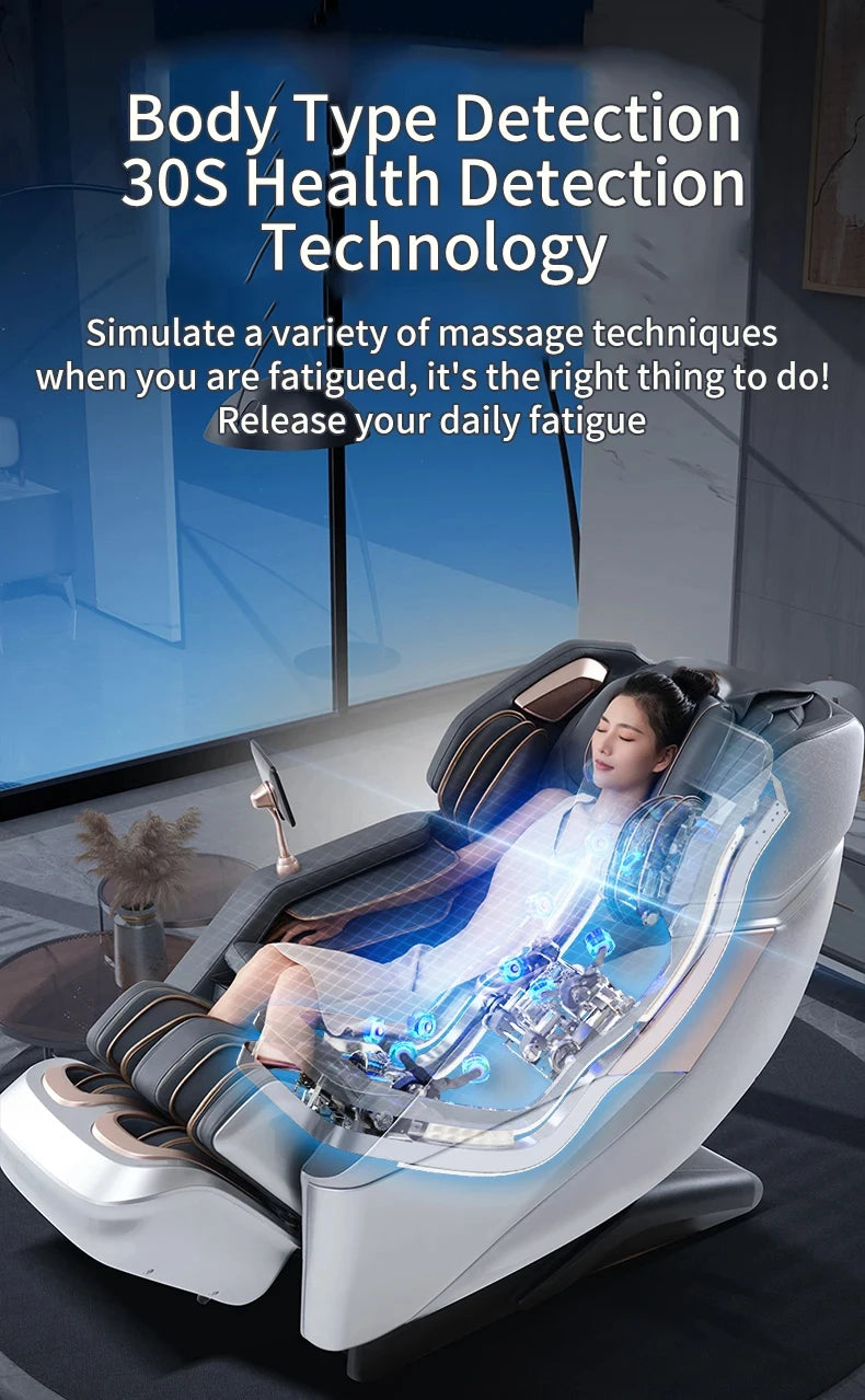 4D SL-Track Zero Gravity full body AirBag Massager Chair Home 3D Office Chair Luxury Electric Massage Sofa