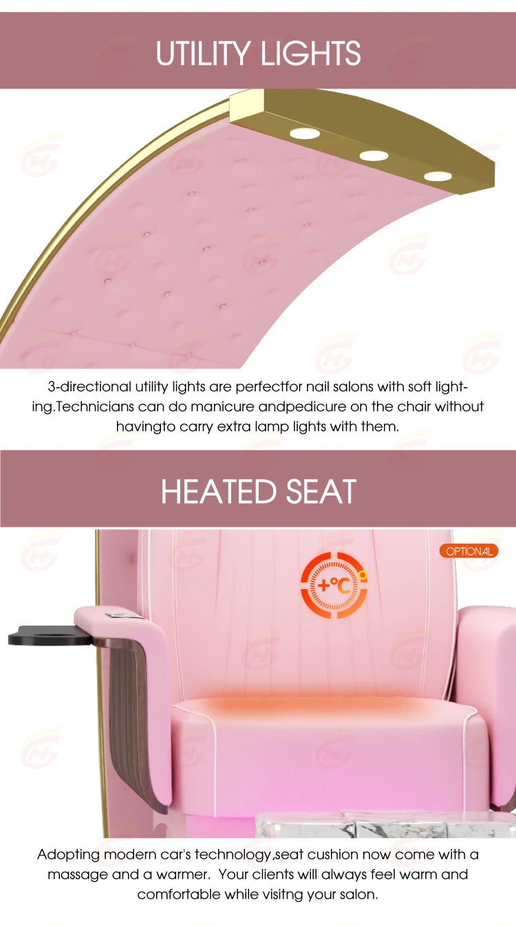 Light Luxury Modern Throne Professional High-Back Foot Spa Massage Chair Manicure and Pedicure Chair Manicure Salon Furniture