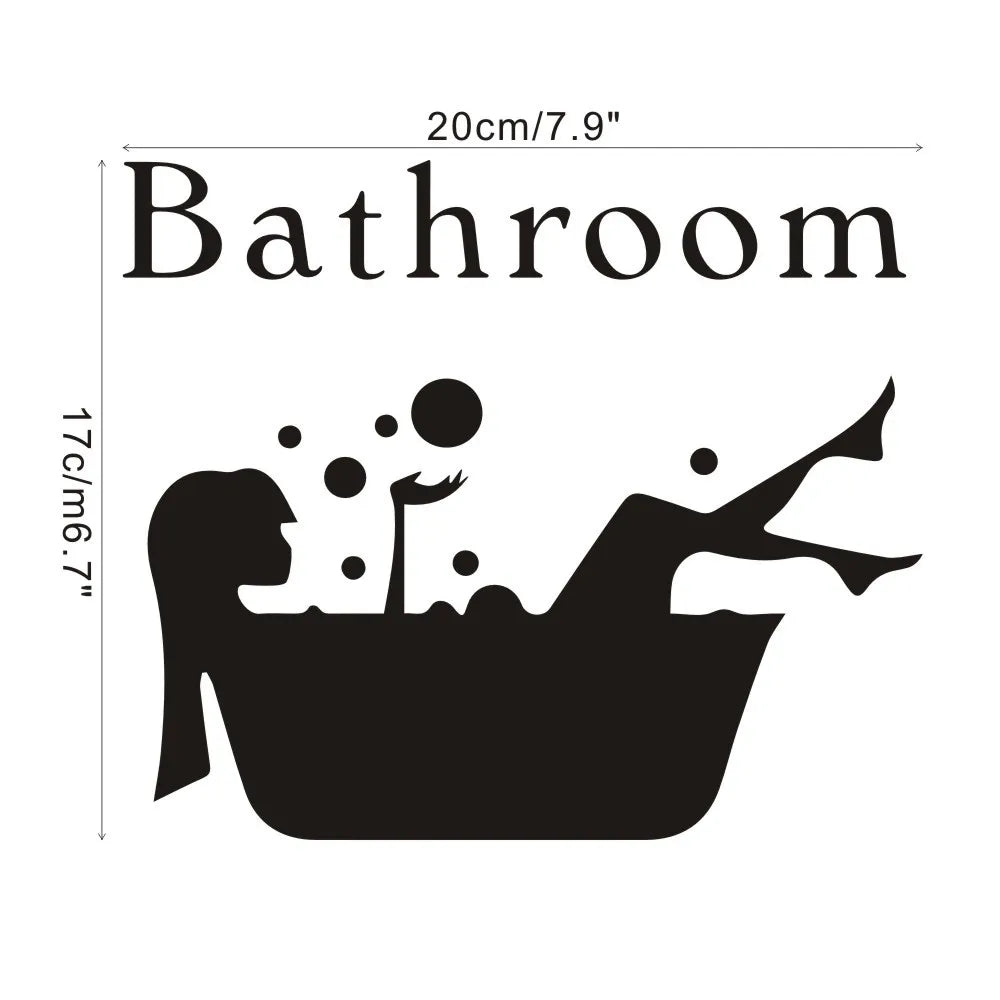 Waterproof Shower Girl Room Wall Stickers DIY Removable Bathroom Art Decal Door Stickers PVC Wall Decal Artist Decoration