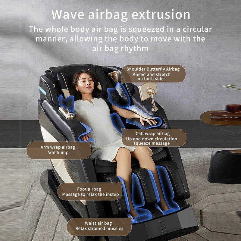 4D SL-Track Zero Gravity full body AirBag Massager Chairs Home 3D Office Chair Luxury Electric Massage Sofa