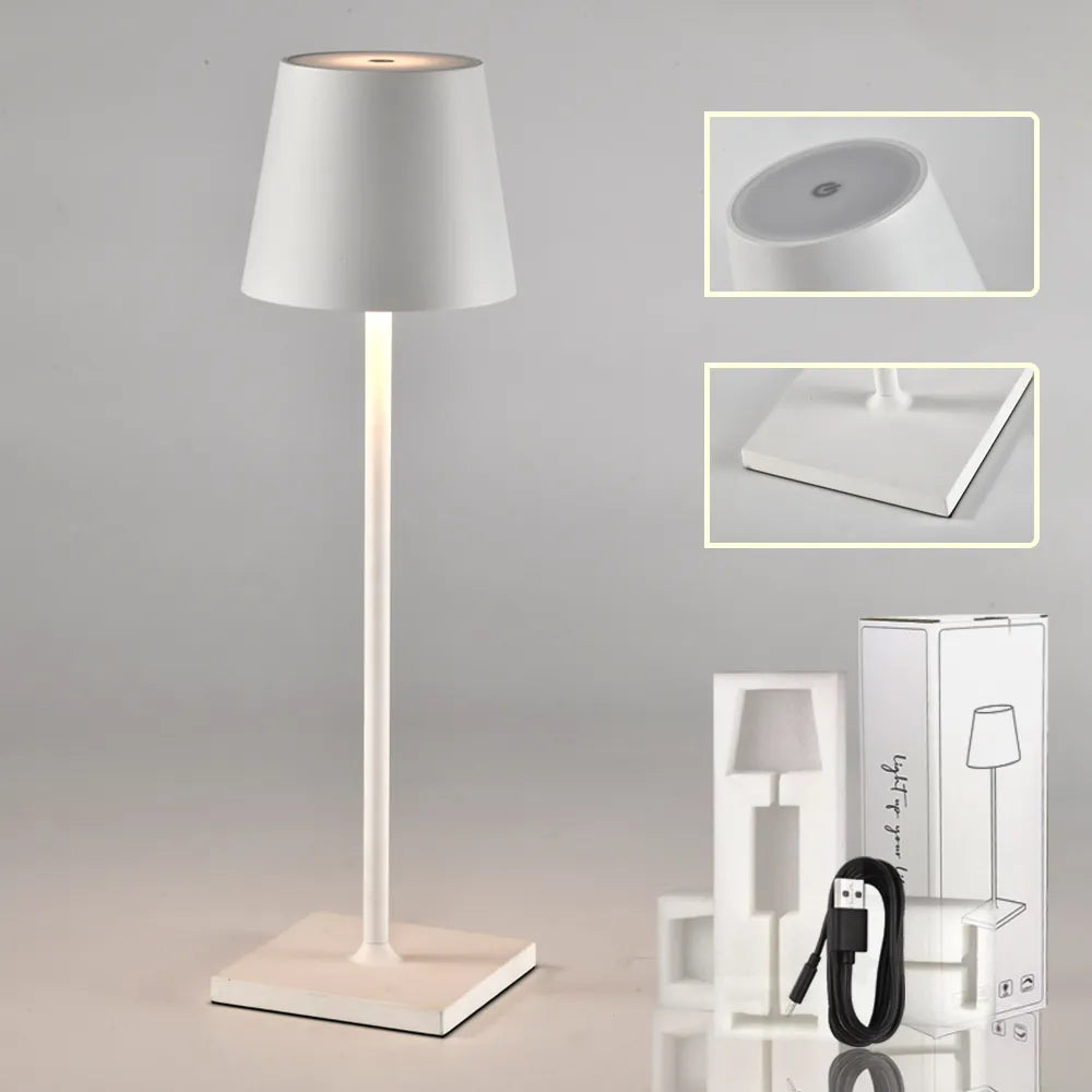 Lampada da Scrivania a Led Luce Notturna Comodino Camera da Letto Ristorante Luce Calda Luce  Wireless