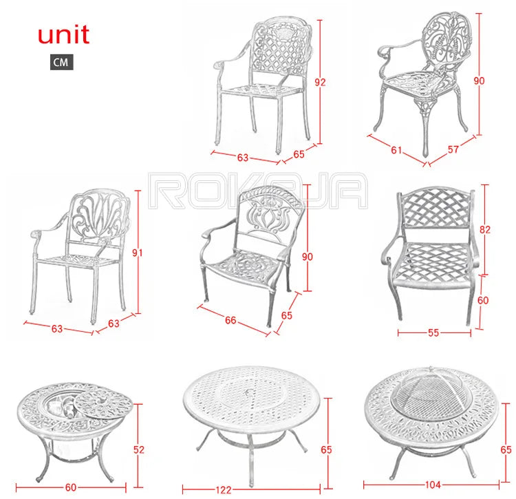 Outdoor Barbecue Table Chair Patio Barbecue Dining Table Villa Balcony Garden Furniture Sets Cast Aluminum