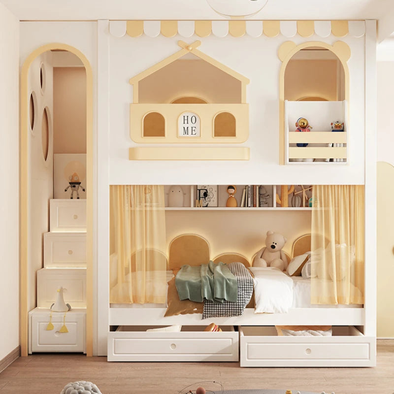 Luxury Loft Children Beds Modern Storage Bunk Children Beds Crib Multifunctional Camas Infantiles Baby Crib Bed Furniture BL50CB