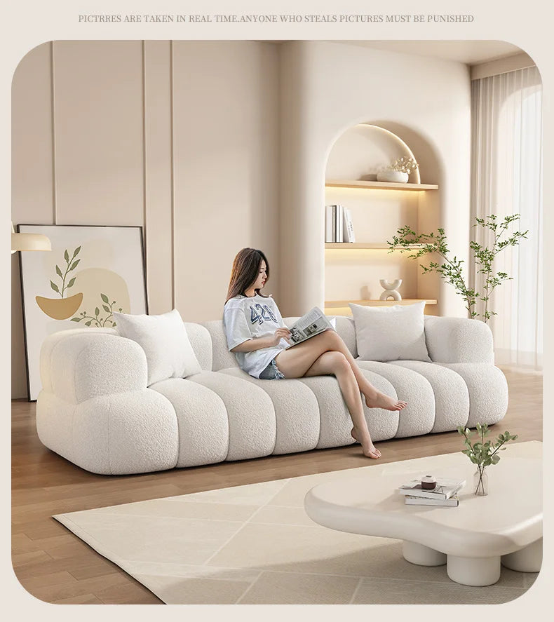 Cream Cloud Design Sofa Lazy Living Room Modern Wedding Relax Single Couch Accent Divani Da Soggiorno Nordic Furnitures