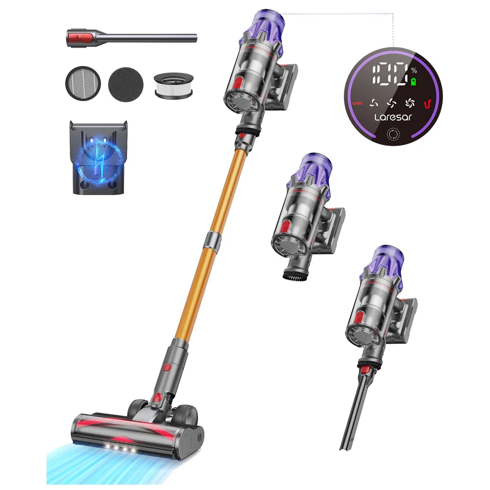 Laresar V7 500W 50KPA Suction Power Cordless Vacuum Cleaner  Handheld smart Home appliance Removable Battery Dust Cup