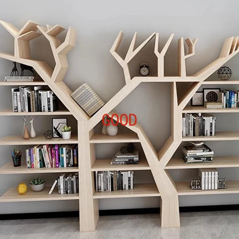 Book shelf Shelves Wood Tree Bookshelf Storage Living Room Bookends Library Buffet Cabinet Estanteria Madera Room Furniture