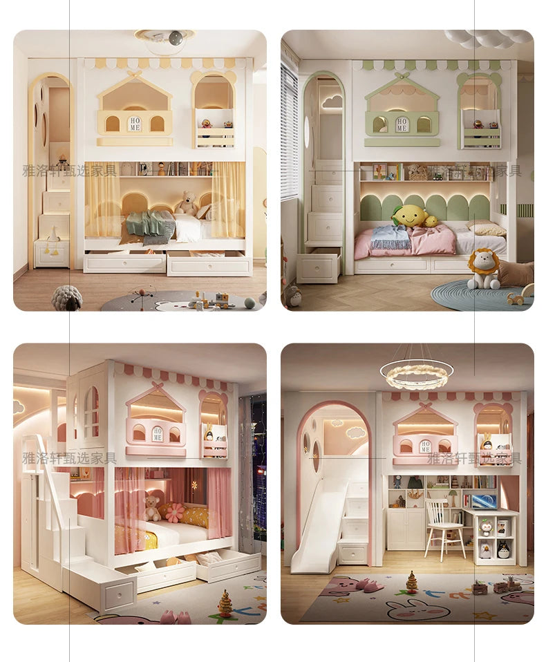 Luxury Loft Children Beds Modern Storage Bunk Children Beds Crib Multifunctional Camas Infantiles Baby Crib Bed Furniture BL50CB