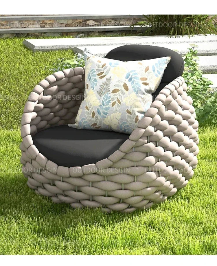 Outdoor Sofa Garden Combination Villa Balcony Garden Coffee Table Terrace Rattan Sun Room Rattan Woven Custom Furniture