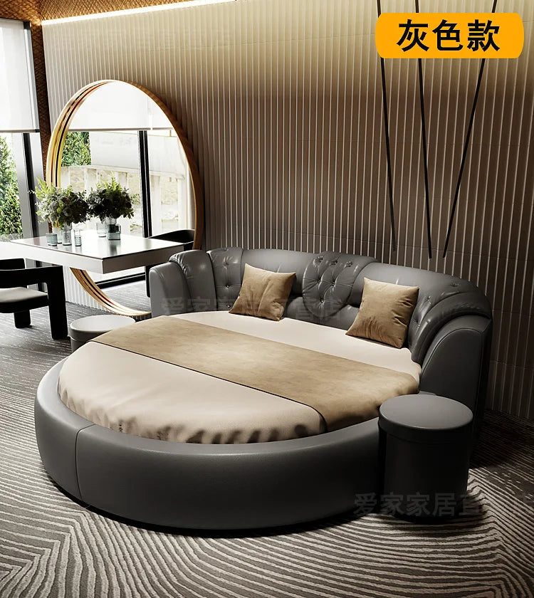 European Style Large Double Bed Round Modern Minimalist Princess Double Bed Luxury Human Camas De Dormitorio Bedroom Furniture