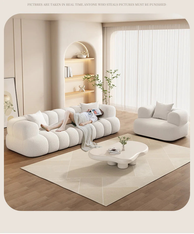 Cream Cloud Design Sofa Lazy Living Room Modern Wedding Relax Single Couch Accent Divani Da Soggiorno Nordic Furnitures