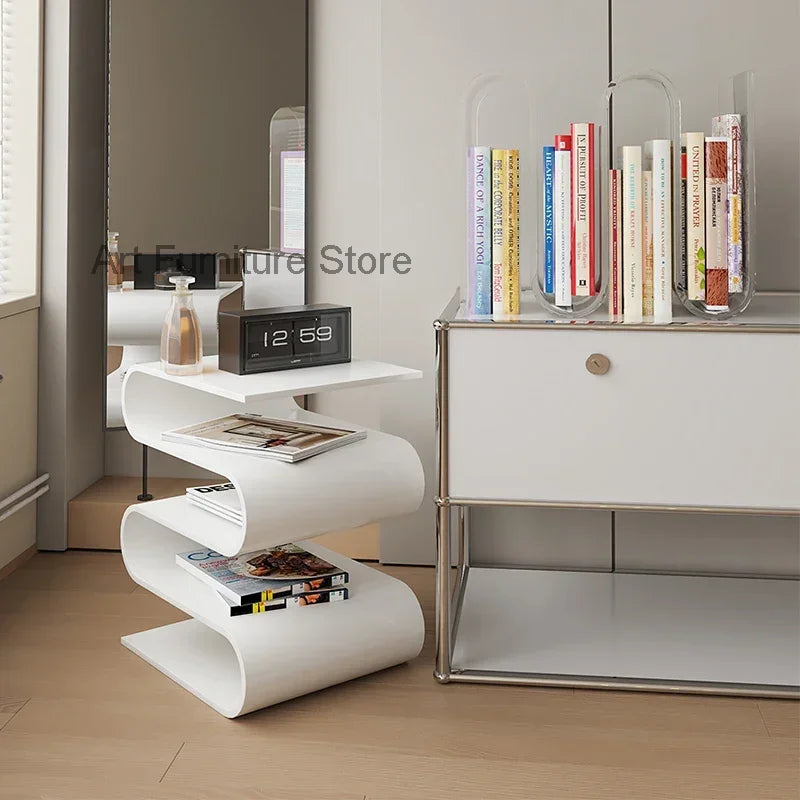 Nordic Light Luxury Acrylic Bookshelf Sofa Side Internet Celebrity Home Bedroom Bedside Table Magazine Storage Shelf Furniture