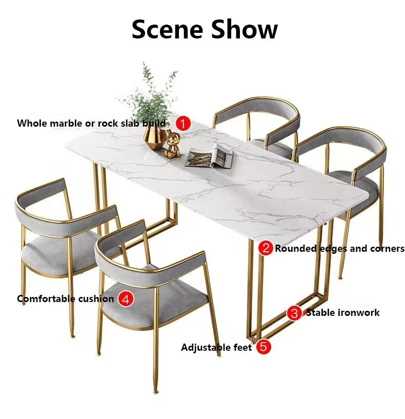 Kitchen Nordic Dining Table Gold Legs Organizer Apartment Library Coffee Tables Office Restaurant Mesas De Jantar Home Furniture