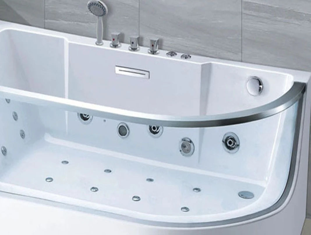 Acrylic 1700mm Fiberglass Whirlpool Bathtub