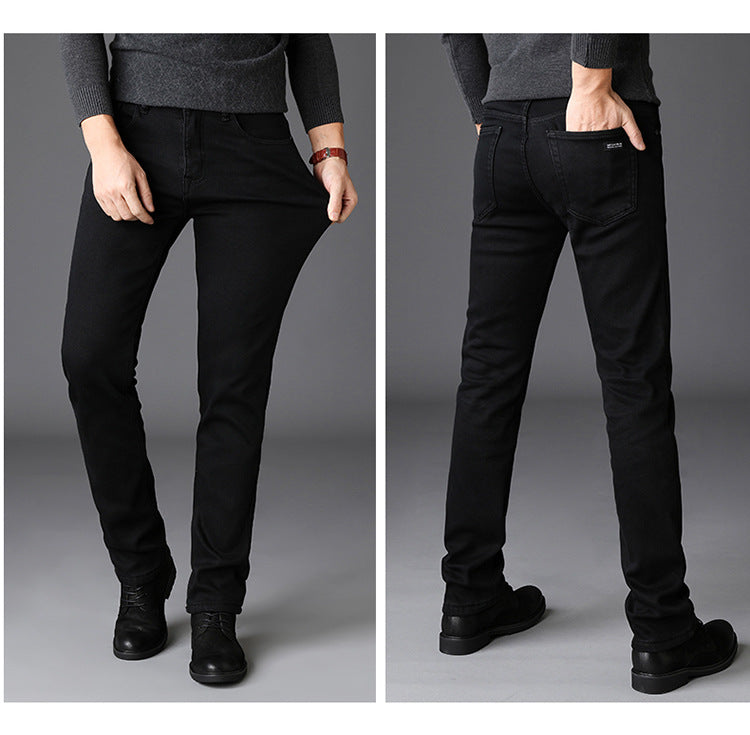 Men's Jeans Slim Straight Black Pants For Men