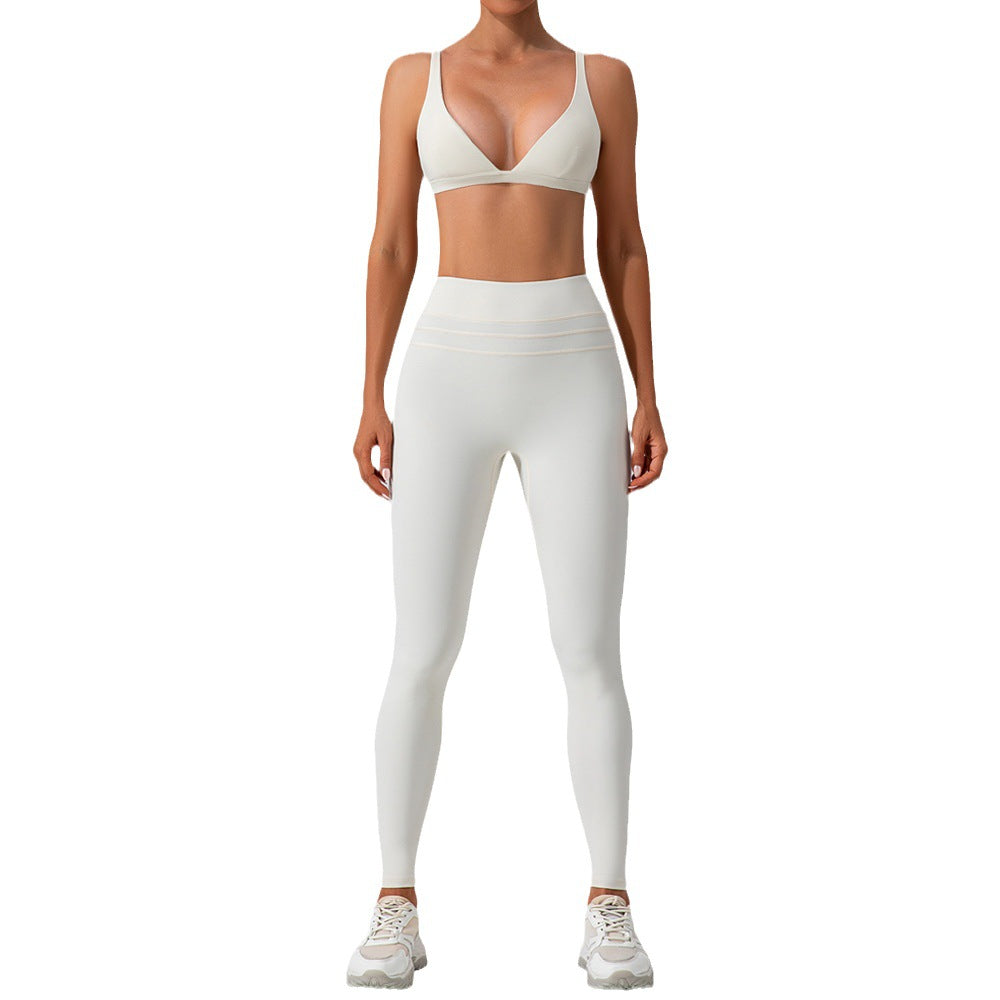 European And American Outer Wear Running Sports Bra Suit