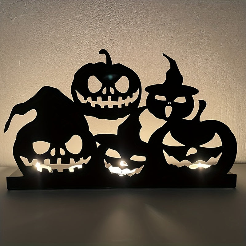 Halloween Candlestick Pumpkin Candle Holder Halloween Decorations Iron Hollowed-out Halloween Candlestick Pumpkin Candlestick Prop Site Layout Decorations